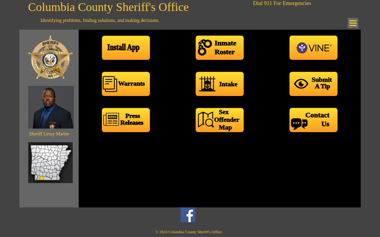 Columbia County official sheriff booking record gateway