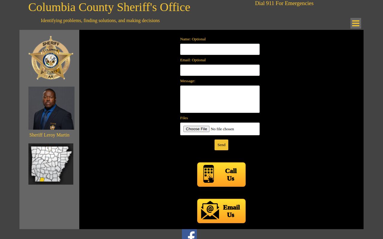 Columbia County official warrant tip reporting form