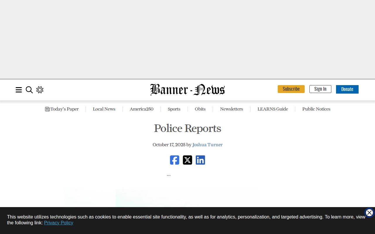 Magnolia Banner-News Columbia County police report and sheriff-sourced booking photo example